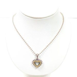 Sterling 18K Gold Lagos Caviar 3-D Heart Necklace